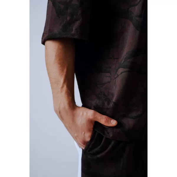  NEBBIA Oversized tričko POWER 898 DARK BROWN CAMO 