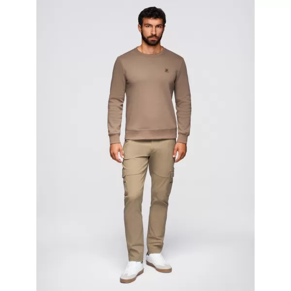  Pánská mikina OMBRE OM-SSNZ-0243 LIGHT BROWN 