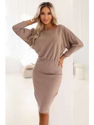 Dámské šaty NUMOCO LARA 399-4 MOCHA MOUSSE