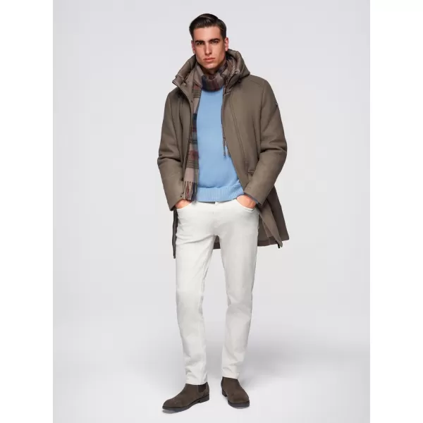  Pánský kabát OMBRE OM-COWC-0132 KHAKI 