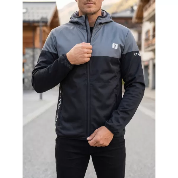  Pánská softshellová bunda premium ALTISPORT VOJ/ALM051JACK01 ŠEDOČERNÁ 