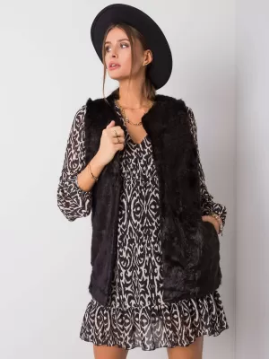 Dámská vesta WOOL FASHION ITALIA AT-KZ-4102-1.20P NOIRE