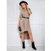 Dámské šaty RUE PARIS RV-SK-R4889.09 DARK BEIGE