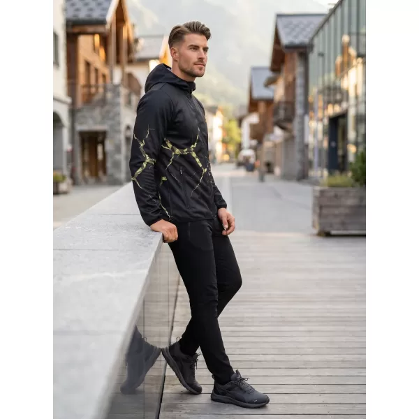  Pánská softshellová bunda premium ALTISPORT VOJ/ALM129JACK01 ČERNÁ/MILITARY 