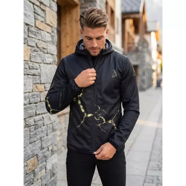  Pánská softshellová bunda premium ALTISPORT VOJ/ALM129JACK01 ČERNÁ/MILITARY 