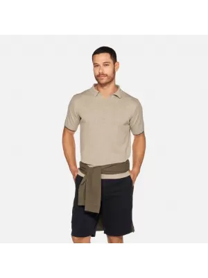 Pánské triko GEOX KNIT G012318 BÉŽOVÁ