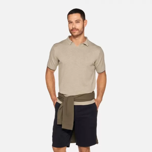  Pánské triko GEOX KNIT G012318 BÉŽOVÁ 