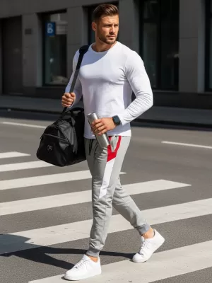 Pánské kalhoty DSTREET SVĚTLE ŠEDÁ