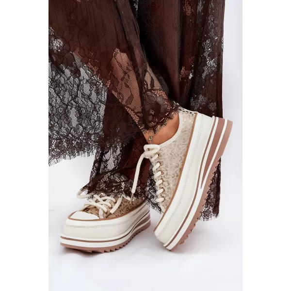  Dámské tenisky S.BARSKI BF51-101 BEIGE 