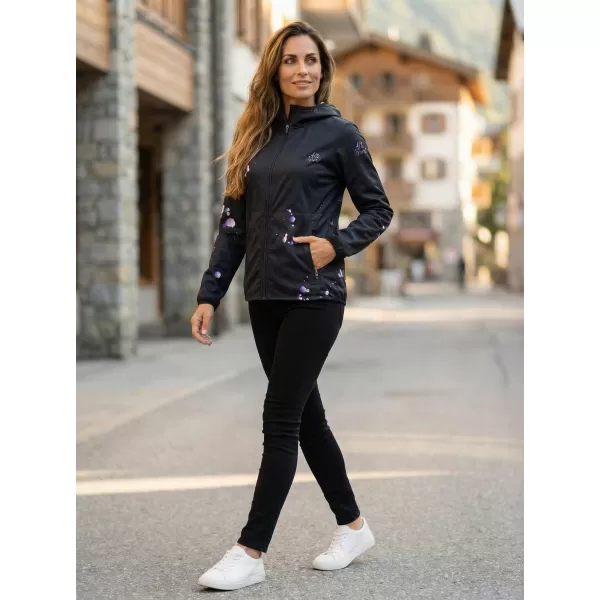  Dámská softshellová bunda premium ALTISPORT VOJ/ALW077JACK01 ČERNÁ/FIALOVÁ 