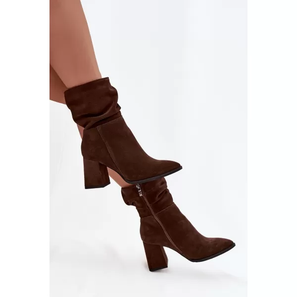  Dámské kozačky ZAZOO 4216 BROWN 