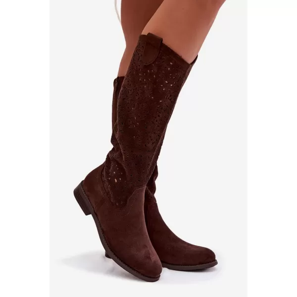  Dámské kozačky S.BARSKI HY61-8023 BROWN 
