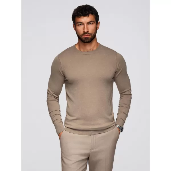  Pánský svetr OMBRE OM-SWBS-0106 DARK BEIGE 
