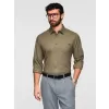 Pánská košile OMBRE K695 OLIVE