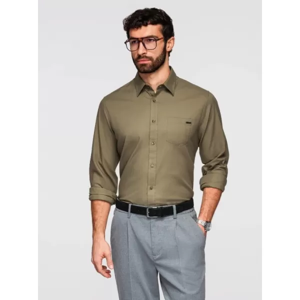  Pánská košile OMBRE K695 OLIVE 