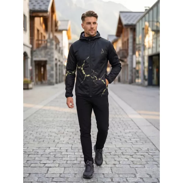  Pánská softshellová bunda premium ALTISPORT VOJ/ALM129JACK01 ČERNÁ/MILITARY 