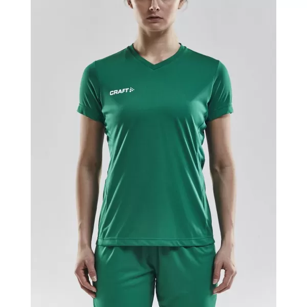 Dámské sportovní tričko s výstřihem do V CRAFT TW Squad Go Jersey Solid W TÝMOVĚ ZELENÁ 