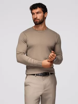 Pánský svetr OMBRE OM-SWBS-0106 DARK BEIGE