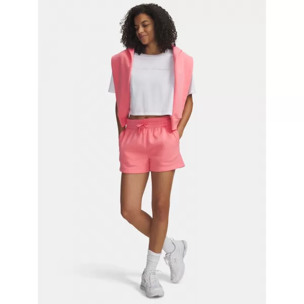  Dámské kraťasy UNDER ARMOUR RIVAL FLEECE SHORT 1382723-600 RŮŽOVÁ 
