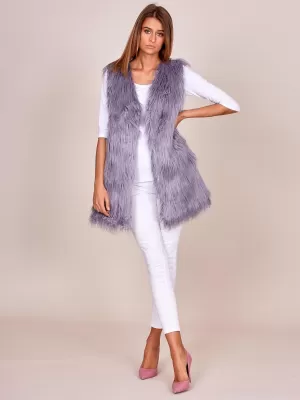 Dámská vesta WOOL FASHION ITALIA AT-KZ-173501A-1.12P GRAY