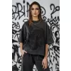 Dámské oversized triko NEBBIA x Sexsdreams 814 BLACK