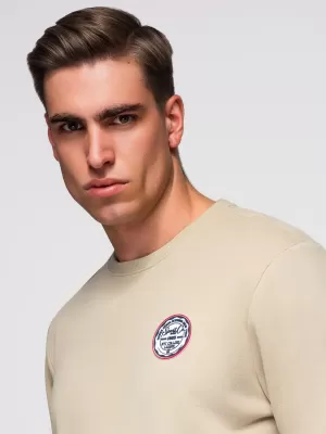 Pánská mikina OMBRE B1713 BEIGE