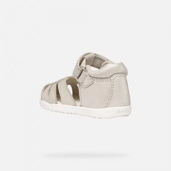  Dívky první kroky GEOX SANDAL MACCHIA B654WA0MAEWC0262 ŠEDÁ 