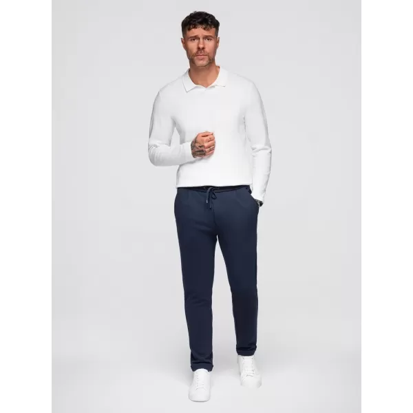  Pánské kalhoty OMBRE OM-PACP-0283 NAVY BLUE 
