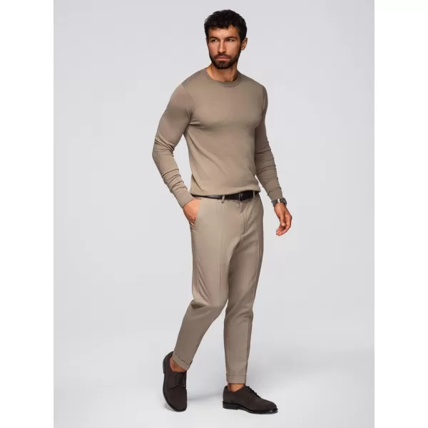  Pánský svetr OMBRE OM-SWBS-0106 DARK BEIGE 