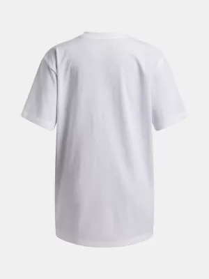 Dívčí triko UNDER ARMOUR UA G BLOCK LOGO OS SS 6009720-100 BÍLÁ