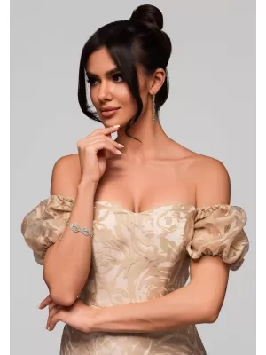 Dámské šaty LARICA LA-OM-DLR150 BEIGE