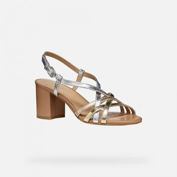  Dámské sandály GEOX VIRNILISA 65 S G012824 ZLATÁ 