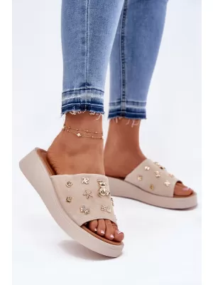Dámské pantofle VINCEZA 66741 BEIGE