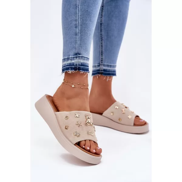 Dámské pantofle VINCEZA 66741 BEIGE 