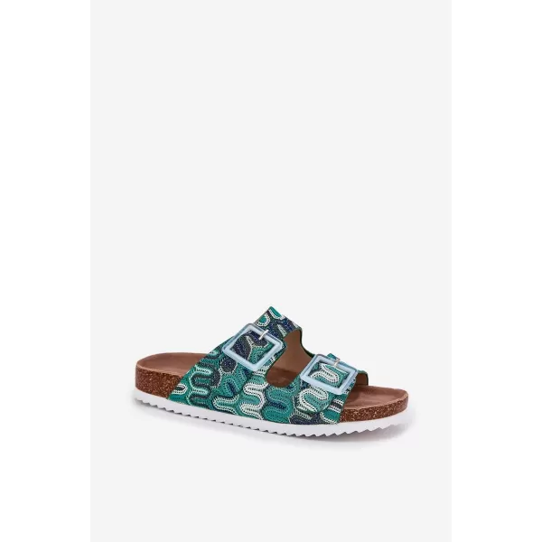  Dámské pantofle S.BARSKI RB51-006 GREEN 