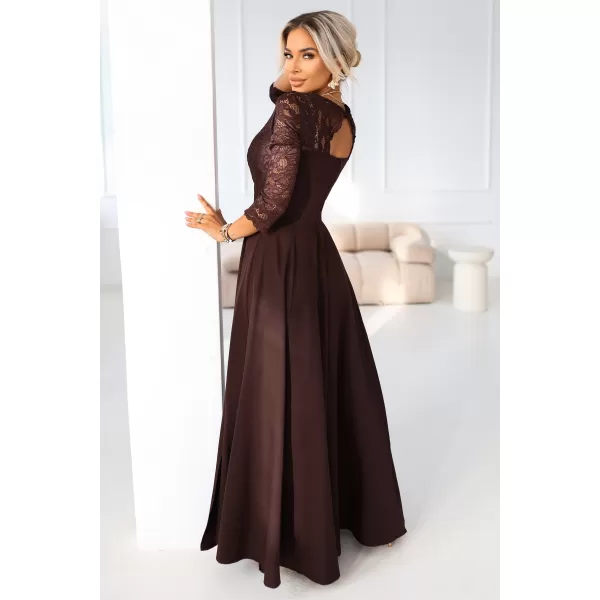  Dámské šaty NUMOCO AMBER 309-14 ČOKOLÁDOVÁ 