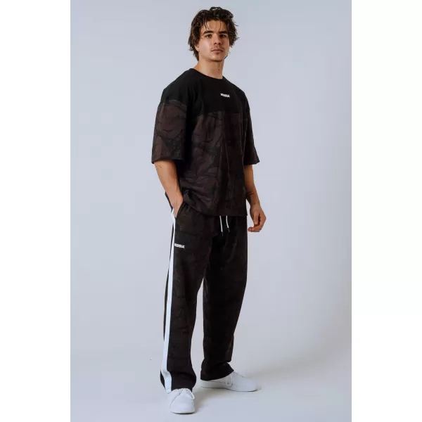  NEBBIA Oversized tričko POWER 898 DARK BROWN CAMO 