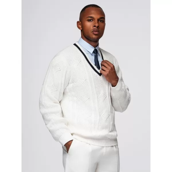  Pánský svetr OMBRE OM-SWSW-0151 WHITE 