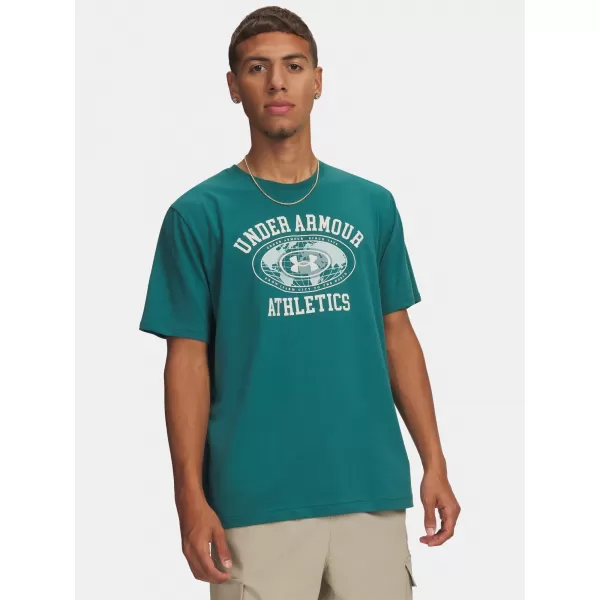  Pánské triko UNDER ARMOUR M 60/40S ARMOR GLOBE SS 6009261-338 ZELENÁ 
