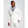 Pánský svetr OMBRE OM-SWSW-0151 WHITE