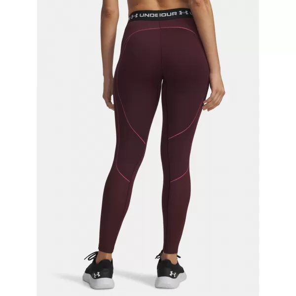  Dámské legíny UNDER ARMOUR UA COLDGEAR TEXTURED LEGGING 6003997-600 ČERVENÁ 