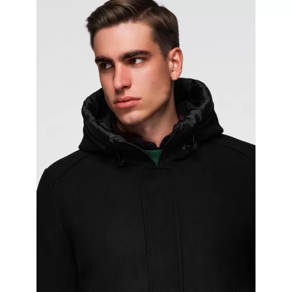  Pánský kabát OMBRE OM-COWC-0132 BLACK 