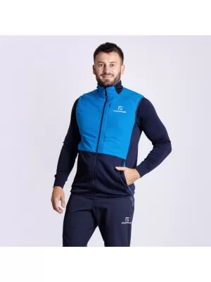 Pánská vesta PROGRESS TORSTEN VEST HYBRIDNÍ MERINO MODRÁ