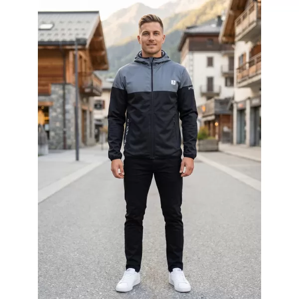  Pánská softshellová bunda premium ALTISPORT VOJ/ALM051JACK01 ŠEDOČERNÁ 
