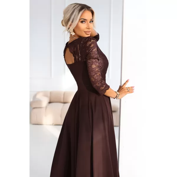  Dámské šaty NUMOCO AMBER 309-14 ČOKOLÁDOVÁ 