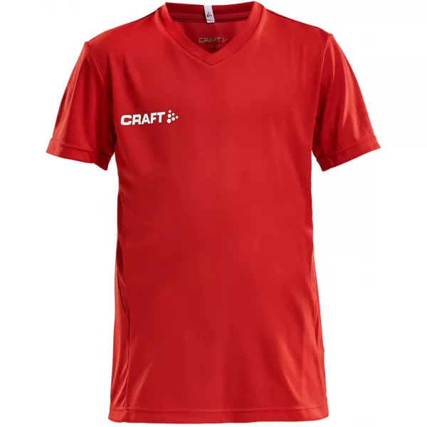 Dětské sportovní tričko s výstřihem do V CRAFT TW Squad Go Jersey Solid Jr JASNĚ ČERVENÁ 