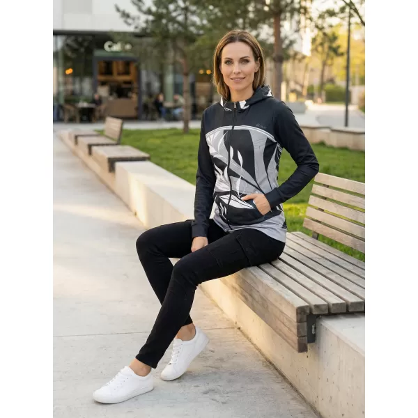  Dámská mikina na zip premium ALTISPORT VOJ/ALW128MI02 ČERNOBÍLÁ 