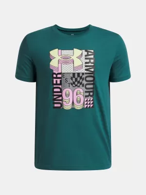 Chlapecké triko UNDER ARMOUR UA B LOGO WM COLLAGE SS 6009271-338 ZELENÁ