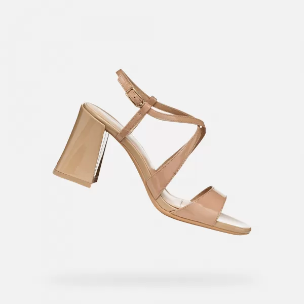  Dámské sandály GEOX NEW ERAKLIA 80 T01 G012894 SVĚTLE HNĚDÁ 