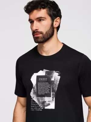 Pánské triko OMBRE OM-TSPT-0261 BLACK